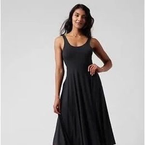 NWT Athleta midi cotton black dress